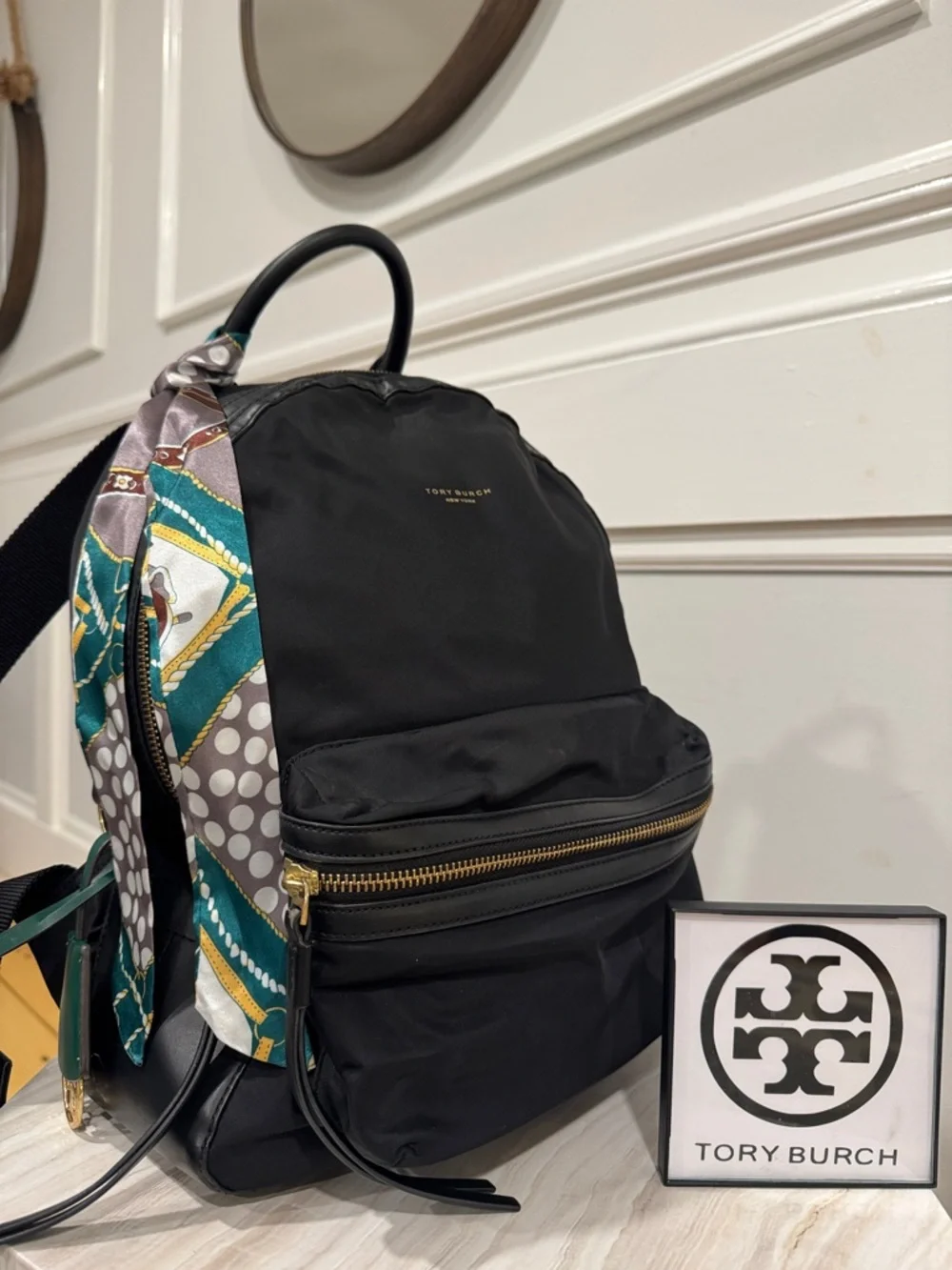 Tory Burch Perry Black Nylon Backpack